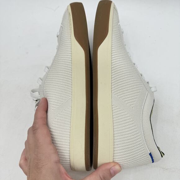 Rothy’s The Lace Up Sneaker Vanilla Ivory Knit Gum Women's 9 Hidden Heel Low Top - Picture 6 of 13